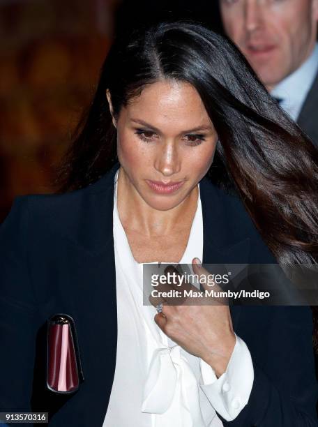 Meghan Markle attends the 'Endeavour Fund Awards' Ceremony at Goldsmiths' Hall on February 1, 2018 in London, England. The awards celebrate the...