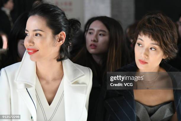 Actress Ma Yili and hostess Linda attend the Comme Moi event on February 2, 2018 in Shanghai, China.