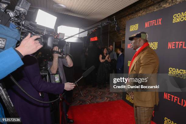 Deion Sanders attends a special screening of Netflix's "Coach Snoop: Season 1" at Saint Anthony Main Theatre on February 2, 2018 in Minneapolis,...