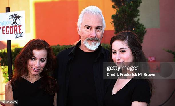 Makeup artist Rick Baker and family attend the Universal Studios' Chiller Eyegore Awards Halloween Horror Nights Kick-Off at Universal City Walk on...