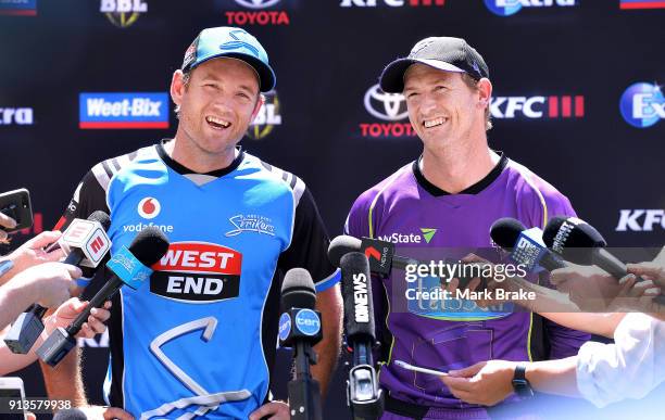 Colin Ingram captain of the Adelaide Strikers and George Bailey captain of the Melbourne Renegades speak to media during the Big Bash League Final...