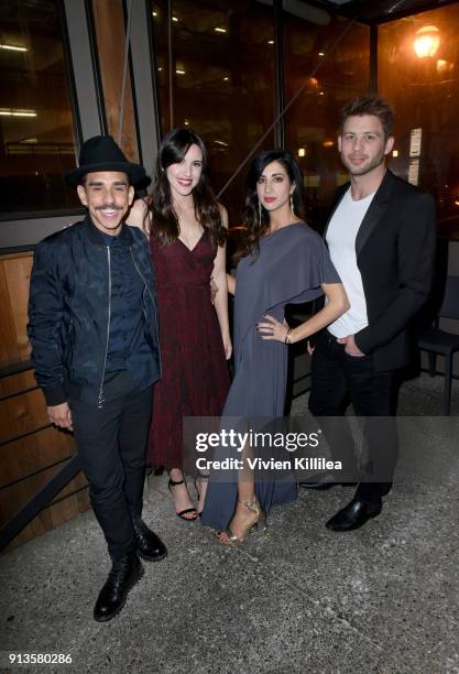 Ray Santiago, Arielle Carver-O'Neill, Dana DeLorenzo and Lindsay Farris attend SCAD aTVfest x EW Party on February 2, 2018 in Atlanta, Georgia.