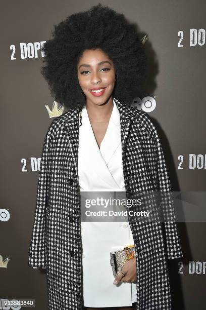 Jessica Williams attends HBO's "2 Dope Queens" Los Angeles Slumber Party Premiere at NeueHouse Hollywood on February 2, 2018 in Los Angeles,...