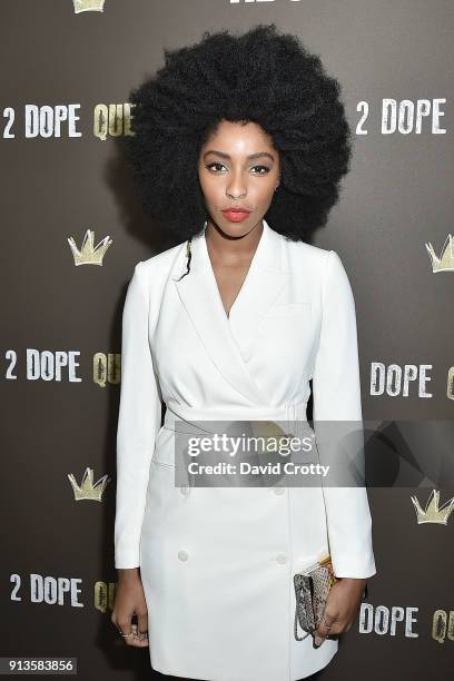 Jessica Williams attends HBO's "2 Dope Queens" Los Angeles Slumber Party Premiere at NeueHouse Hollywood on February 2, 2018 in Los Angeles,...