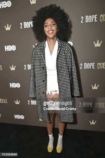 Jessica Williams attends HBO's "2 Dope Queens" Los Angeles Slumber Party Premiere at NeueHouse Hollywood on February 2, 2018 in Los Angeles,...