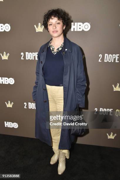 Alia Shawkat attends HBO's "2 Dope Queens" Los Angeles Slumber Party Premiere at NeueHouse Hollywood on February 2, 2018 in Los Angeles, California.