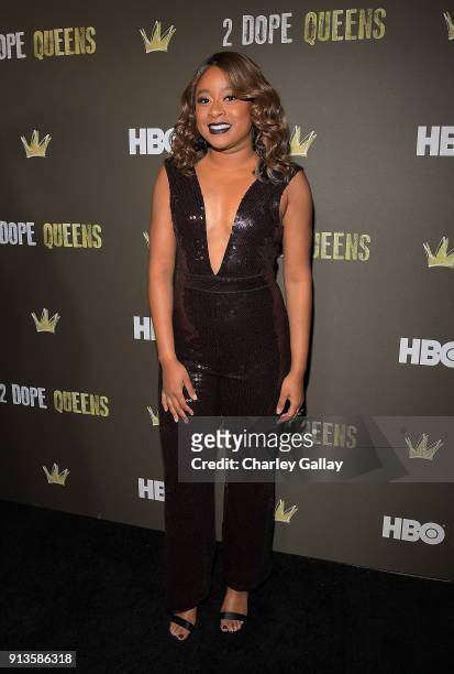 Phoebe Robinson attends HBO's 2 Dope Queens LA Slumber Party Premiere on February 2, 2018 in Los Angeles, California.