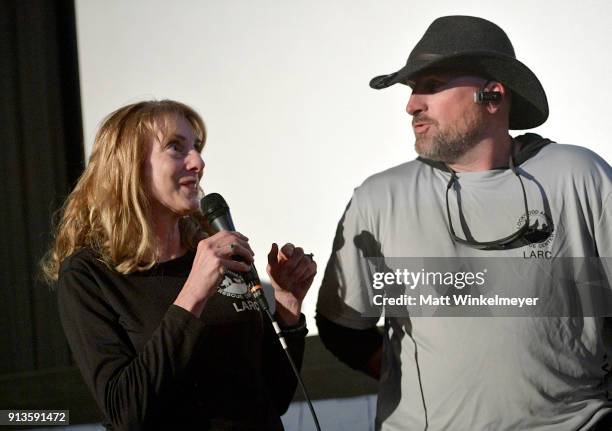 Lorin Linder and Matt Simmons speak at a screening of 'The War In Between' during The 33rd Santa Barbara International Film Festival at the the...