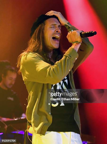 Singer Brandon Boyd of Incubus performs on the first night of the band's four-show limited engagement at The Joint inside the Hard Rock Hotel &...