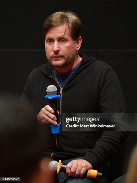 Emilio Estevez speaks at the Film Studies Q&A during The 33rd Santa Barbara International Film Festival at the the Riviera Theatre on February 2,...