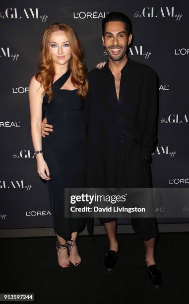 The Glam App Co-Chief Executive Officer Katrina Barton and makeup artist, hairstylist and the Glam App founder & CCO Joey Maalouf attend the Glam App...