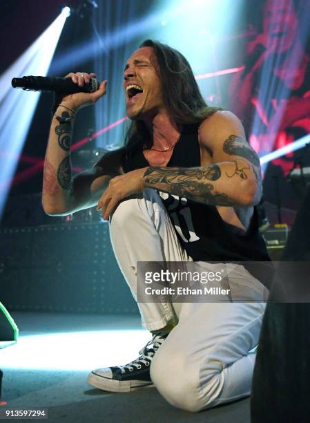 Singer Brandon Boyd of Incubus performs on the first night of the band's four-show limited engagement at The Joint inside the Hard Rock Hotel &...