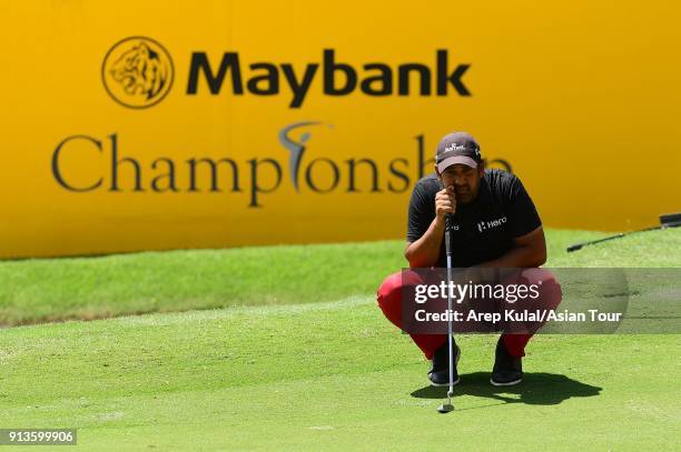 Shiv Kapur of India pictured during day three of the 2018 Maybank Championship at Saujana Golf and Country Club on February 3, 2018 in Kuala Lumpur,...