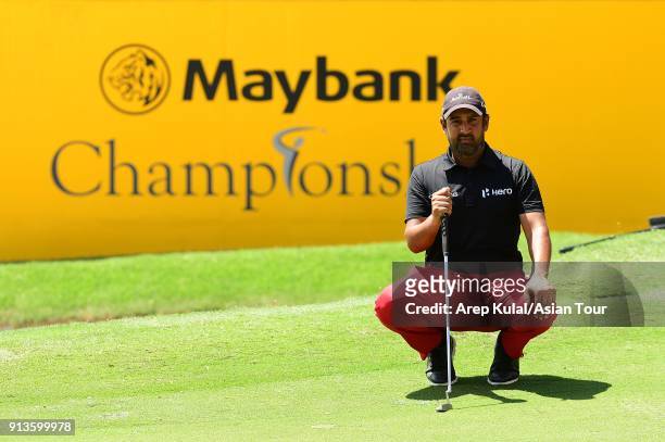 Shiv Kapur of India pictured during day three of the 2018 Maybank Championship at Saujana Golf and Country Club on February 3, 2018 in Kuala Lumpur,...