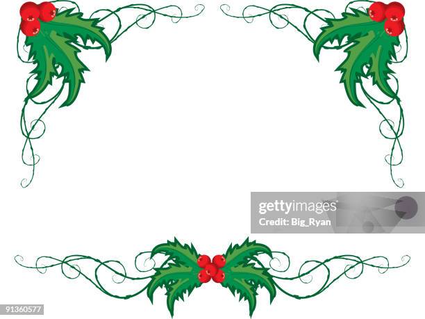 holly corners - scroll pattern stock illustrations