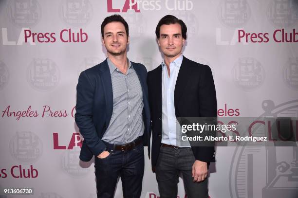 Executive Producers Trevor White and Tim White attend the L.A. Press Club's Veritas Awards on February 2, 2018 in Los Angeles, California.