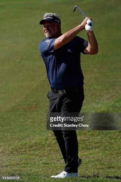 Darren Clarke of Nothern Ireland during day three of the 2018 Maybank Championship Malaysia at Saujana Golf and Country Club on February 3, 2018 in...