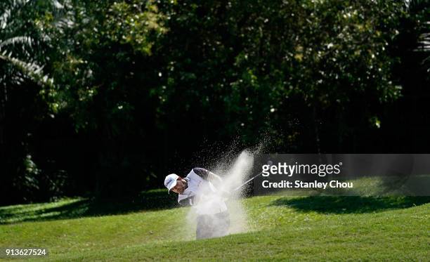 Khalin Joshi of India in action during day three of the 2018 Maybank Championship Malaysia at Saujana Golf and Country Club on February 3, 2018 in...