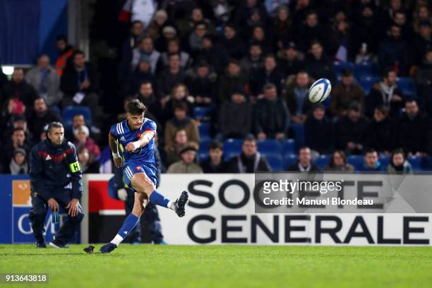 Romain Ntamack of France U20 during the RBS Six Nations match between France U20 and Ireland U20 on February 2, 2018 in Bordeaux, France.