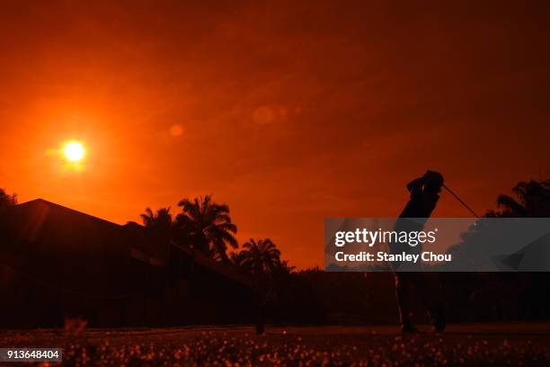 Juvic Pagusan of the Philippines in action during day three of the 2018 Maybank Championship Malaysia at Saujana Golf and Country Club on February 3,...