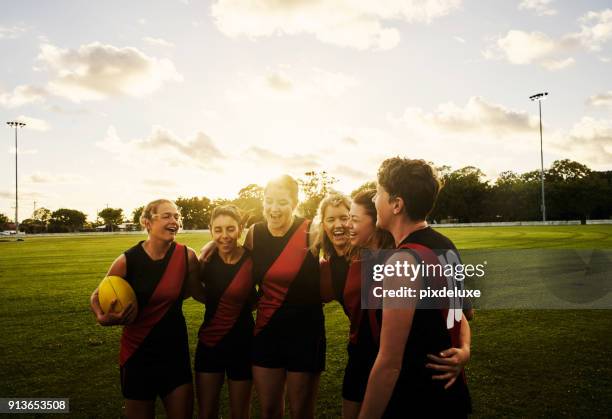 rugby is a sisterhood - afl woman stock pictures, royalty-free photos & images