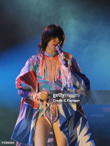 Vocalist Karen O of The Yeah Yeah Yeahs performs during Day 1 of the 2009 Austin City Limits Music Festival on October 2, 2009 in Austin, Texas.