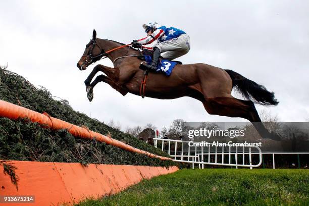 Robbie Power riding Special Tiara in action at Leopardstown racecourse on February 3, 2018 in Dublin, Ireland.