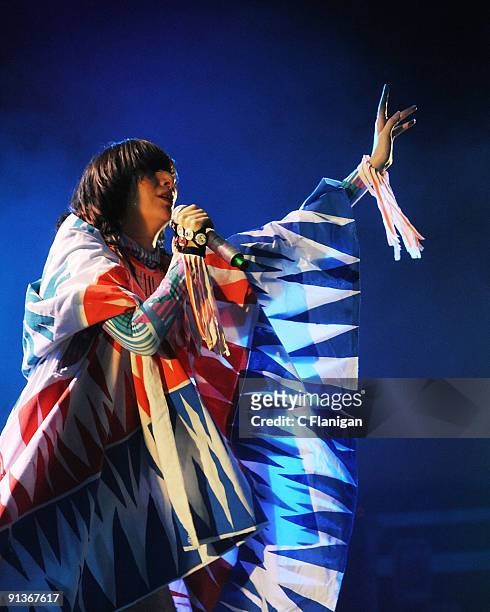 Vocalist Karen O of The Yeah Yeah Yeahs performs during Day 1 of the 2009 Austin City Limits Music Festival on October 2, 2009 in Austin, Texas.