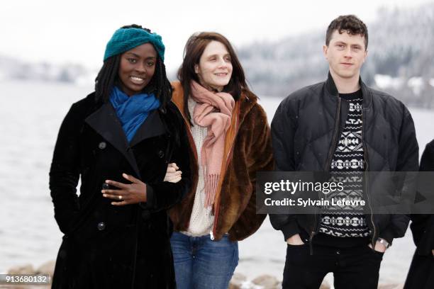 Actors Aissa Maiga, Judith Chemla and Finnegan Oldfield attend the 25th Gerardmer Fantastic Film Festival on February 3, 2018 in Gerardmer, France.