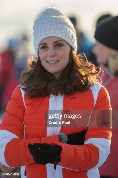 Catherine, Duchess of Cambridge attends an event organised by the Norwegian Ski Federation, where they join local nursery children in a number of...