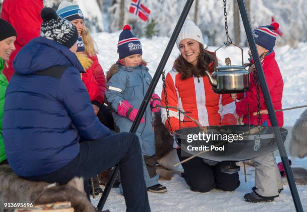 Prince William, Duke of Cambridge, Catherine, Duchess of Cambridge attend an event organised by the Norwegian Ski Federation, where they join local...