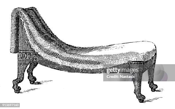 ilustraciones, imágenes clip art, dibujos animados e iconos de stock de cama descanso egipcio - cultura egipcia