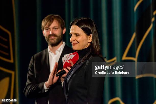 At the Gothenburg Film Festival actress Juliette Binoche speaks to the audience at the Nordic premiere of her film Let the Sunshine In at Draken Film...
