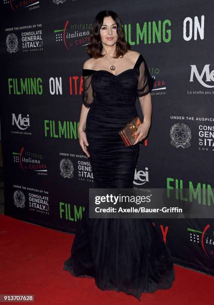 Actress Monica Bellucci attends Filming on Italy and Italian Institute of Culture Los Angeles Creativity Awards at Harmony Gold on January 31, 2018...