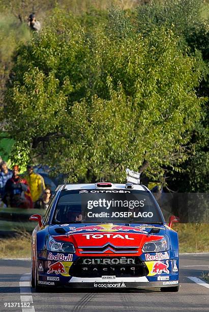 Daniel Sordo and co-driver Marc Marti from Spain drive a Citroen during the second stage of the 45th Rally of Catalonia in El Molar near Tarragona on...