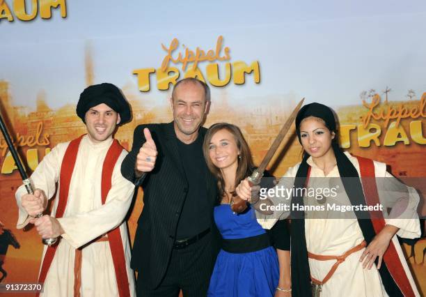 Actor Peter Kremer and daughter Lucy attend the premiere 'Lippels Traum' at the MaxxX Filmpalast on October 3, 2009 in Munich, Germany.