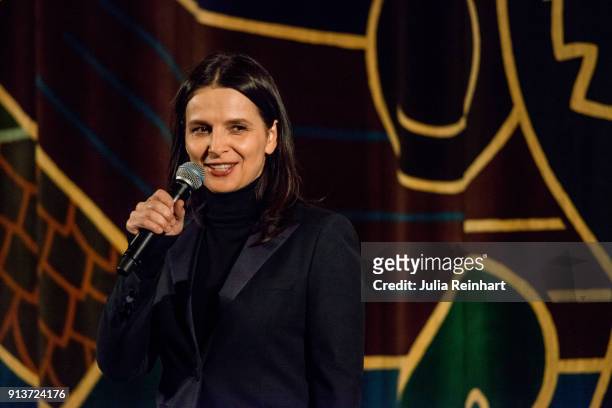 At the Gothenburg Film Festival actress Juliette Binoche speaks to the audience at the Nordic premiere of her film Let the Sunshine In at Draken Film...