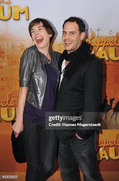Actress Christiane Paul and actor Moritz Bleibtreu attend the premiere 'Lippels Traum' at the MaxxX Filmpalast on October 3, 2009 in Munich, Germany.