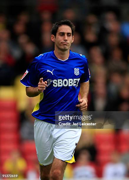 Cardiff City's Peter Whittingham celebrates scoring the opening goal from the penalty spot during the Watford and Cardiff City Coca Cola Championship...