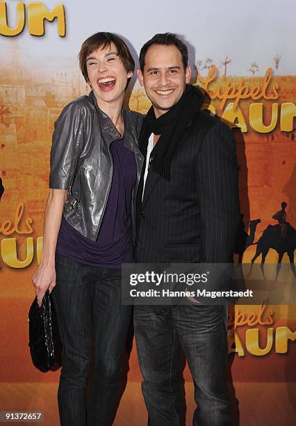 Actress Christiane Paul and actor Moritz Bleibtreu attend the premiere 'Lippels Traum' at the MaxxX Filmpalast on October 3, 2009 in Munich, Germany.