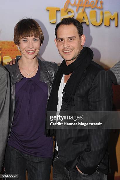 Actress Christiane Paul and actor Moritz Bleibtreu attend the premiere 'Lippels Traum' at the MaxxX Filmpalast on October 3, 2009 in Munich, Germany.