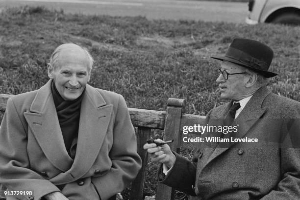 British army officer Bernard Montgomery and British soldier and military historian Basil Henry Liddell Hart in Bournemouth, UK, 24th January 1968.