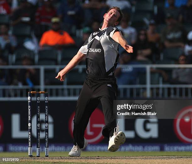 Ian Butler of New Zealand in action during the ICC Champions Trophy 2nd Semi Final match between New Zealand and Pakistan played at Wanderers Stadium...