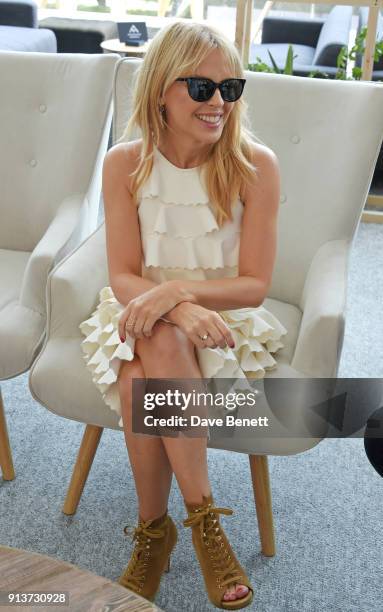 Kylie Minogue attends the ABB FIA Formula E Antofagasta Minerals Santiago E-Prix on February 3, 2018 in Santiago, Chile.