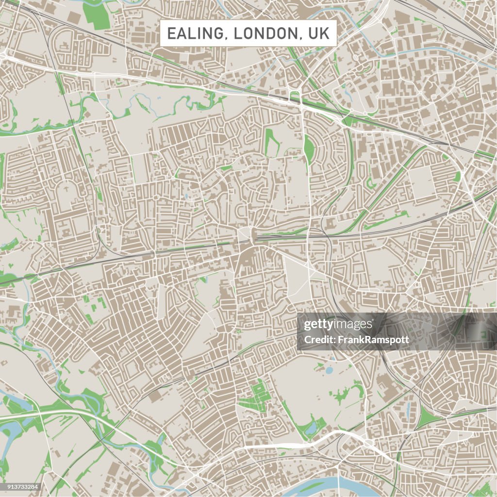 Ealing London UK City Street Map