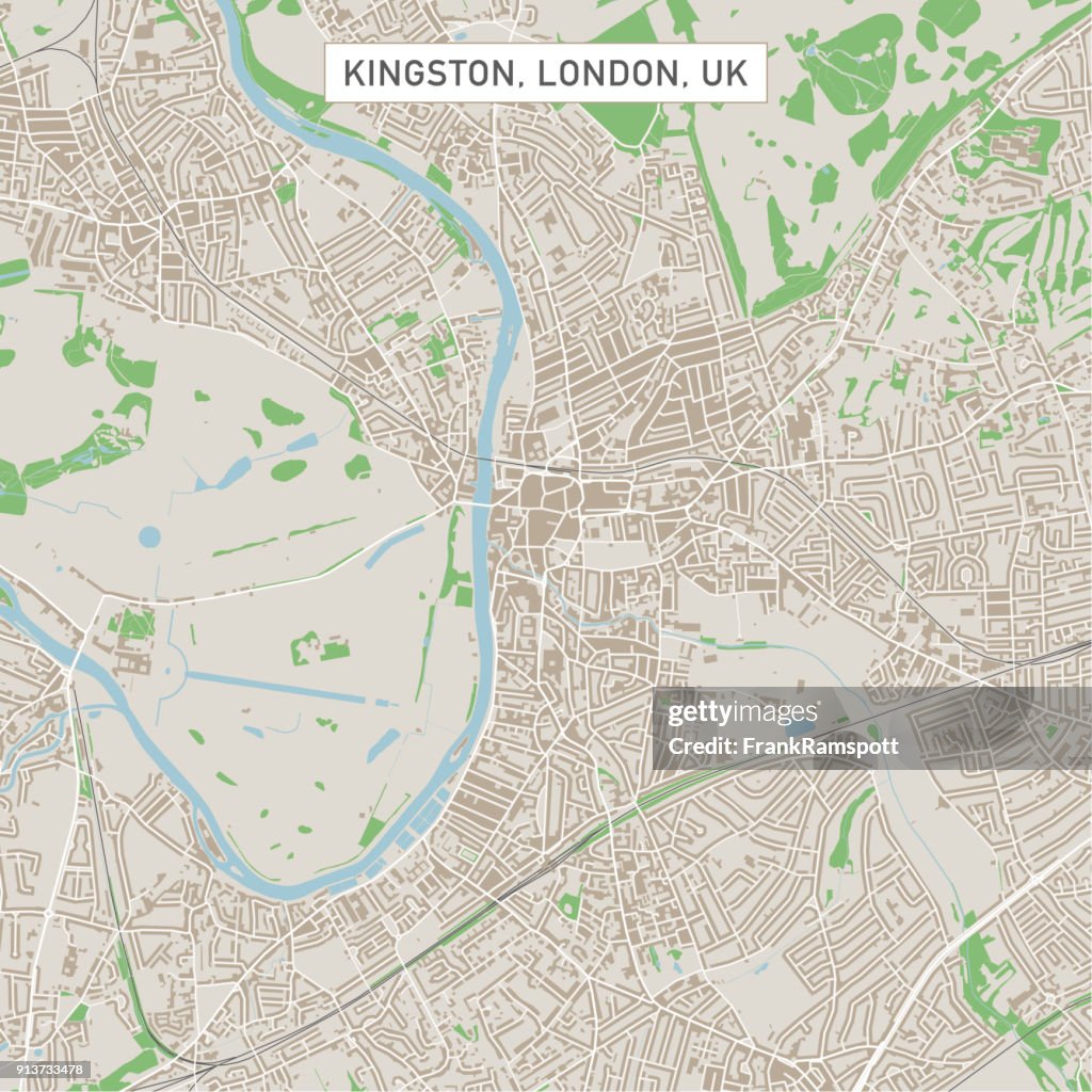 Kingston London UK City Street Map