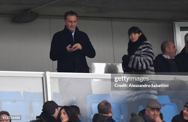 President of Brescia Calcio Massimo Cellino attend the Serie B match between Brescia Calcio and Parma Calcio at Stadio Mario Rigamonti on February 3,...