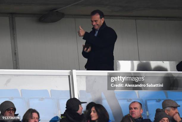 President of Brescia Calcio Massimo Cellino attend the Serie B match between Brescia Calcio and Parma Calcio at Stadio Mario Rigamonti on February 3,...