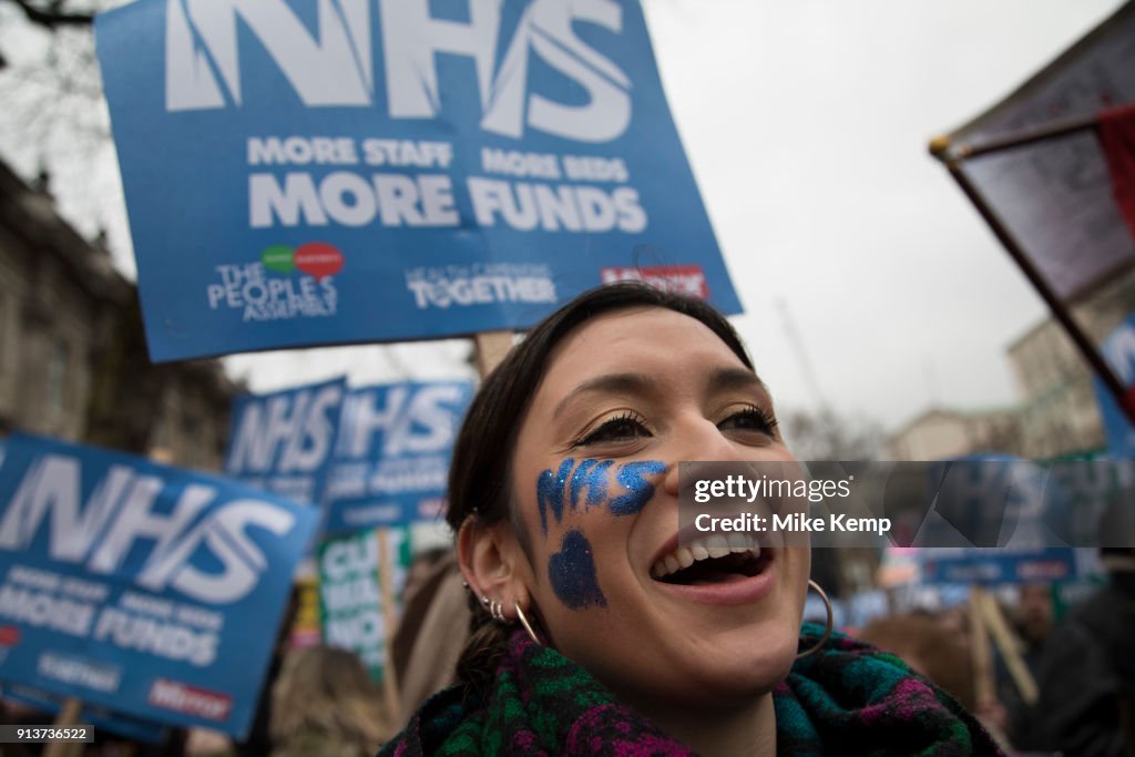 NHS In Crisis Emergency Demonstration In London
