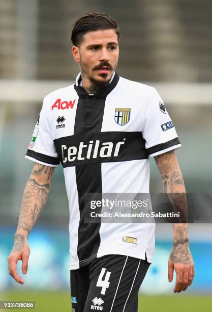 Antonio Vacca of Parma Calcio looks on during the Serie B match between Brescia Calcio and Parma Calcio at Stadio Mario Rigamonti on February 3, 2018...